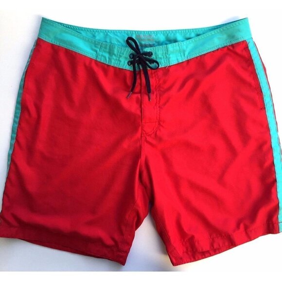 Old Navy Board Shorts Men's size XXL Swim Trunks Bathing Suit Red Aqua - Picture 1 of 5